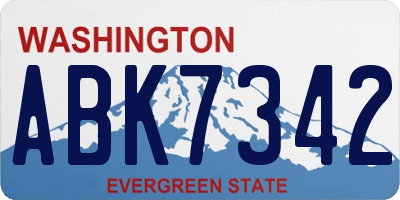 WA license plate ABK7342