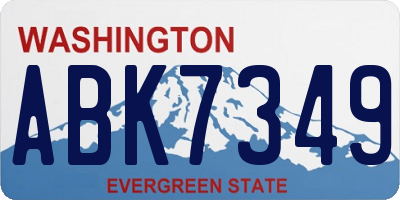 WA license plate ABK7349