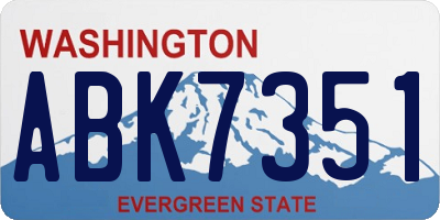 WA license plate ABK7351
