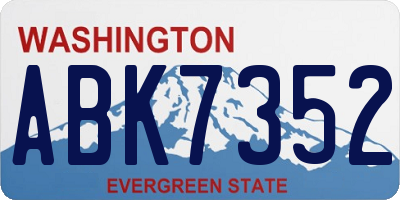 WA license plate ABK7352