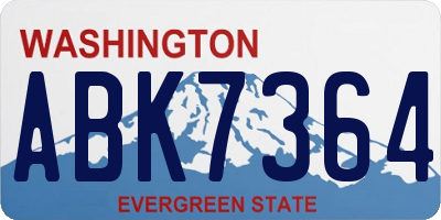 WA license plate ABK7364
