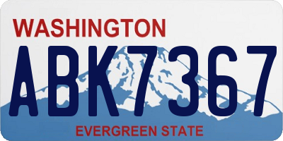 WA license plate ABK7367