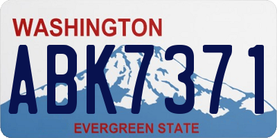 WA license plate ABK7371