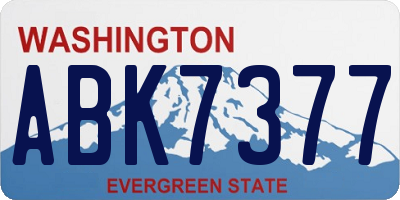 WA license plate ABK7377