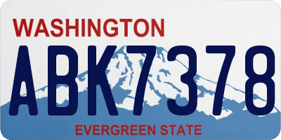 WA license plate ABK7378