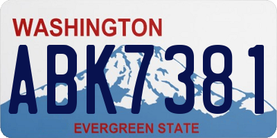 WA license plate ABK7381