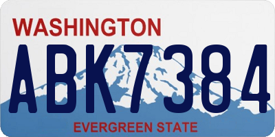 WA license plate ABK7384