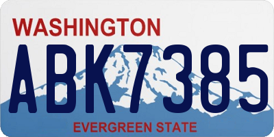 WA license plate ABK7385