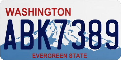 WA license plate ABK7389