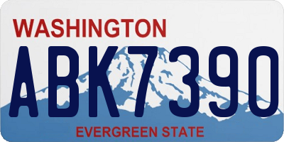 WA license plate ABK7390