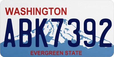 WA license plate ABK7392