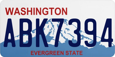 WA license plate ABK7394