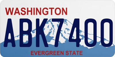 WA license plate ABK7400