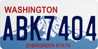 WA license plate ABK7404