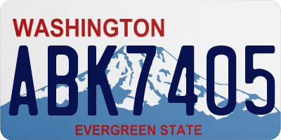 WA license plate ABK7405