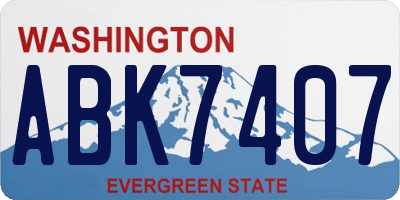 WA license plate ABK7407
