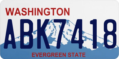 WA license plate ABK7418