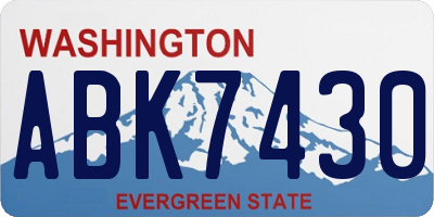WA license plate ABK7430
