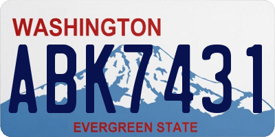 WA license plate ABK7431