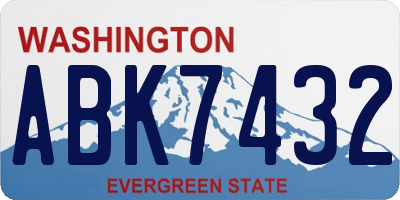 WA license plate ABK7432