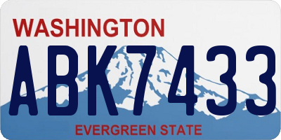 WA license plate ABK7433