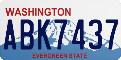 WA license plate ABK7437