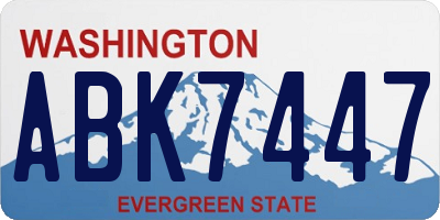 WA license plate ABK7447