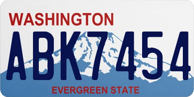 WA license plate ABK7454
