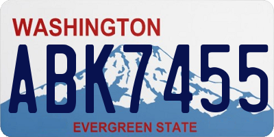 WA license plate ABK7455