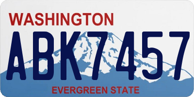 WA license plate ABK7457