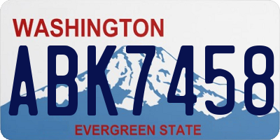 WA license plate ABK7458