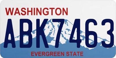 WA license plate ABK7463