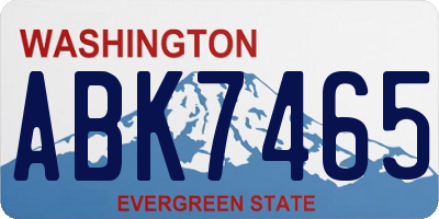 WA license plate ABK7465