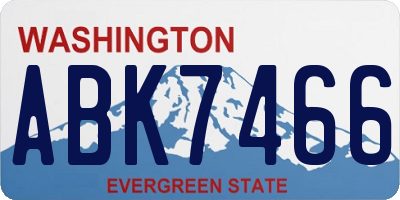 WA license plate ABK7466