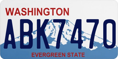 WA license plate ABK7470