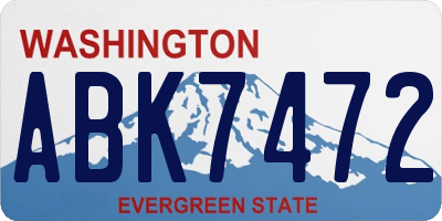 WA license plate ABK7472