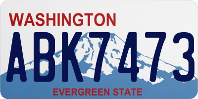 WA license plate ABK7473