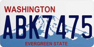 WA license plate ABK7475