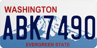 WA license plate ABK7490