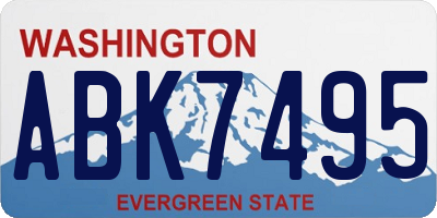 WA license plate ABK7495