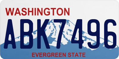 WA license plate ABK7496