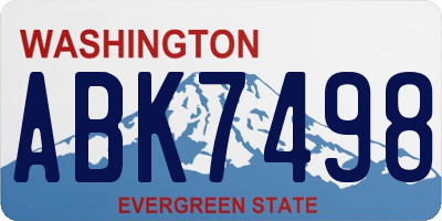 WA license plate ABK7498