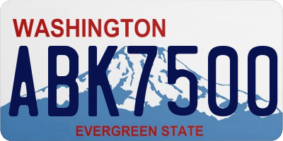 WA license plate ABK7500