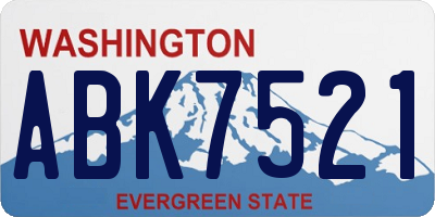 WA license plate ABK7521