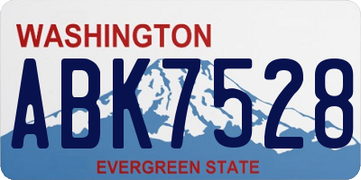 WA license plate ABK7528