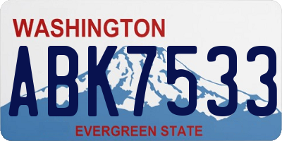 WA license plate ABK7533