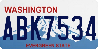 WA license plate ABK7534