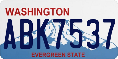 WA license plate ABK7537
