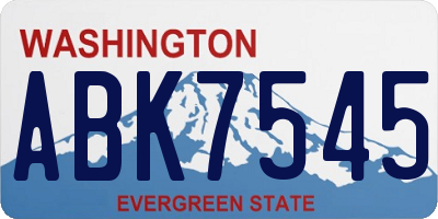 WA license plate ABK7545