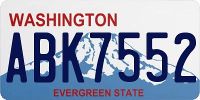 WA license plate ABK7552